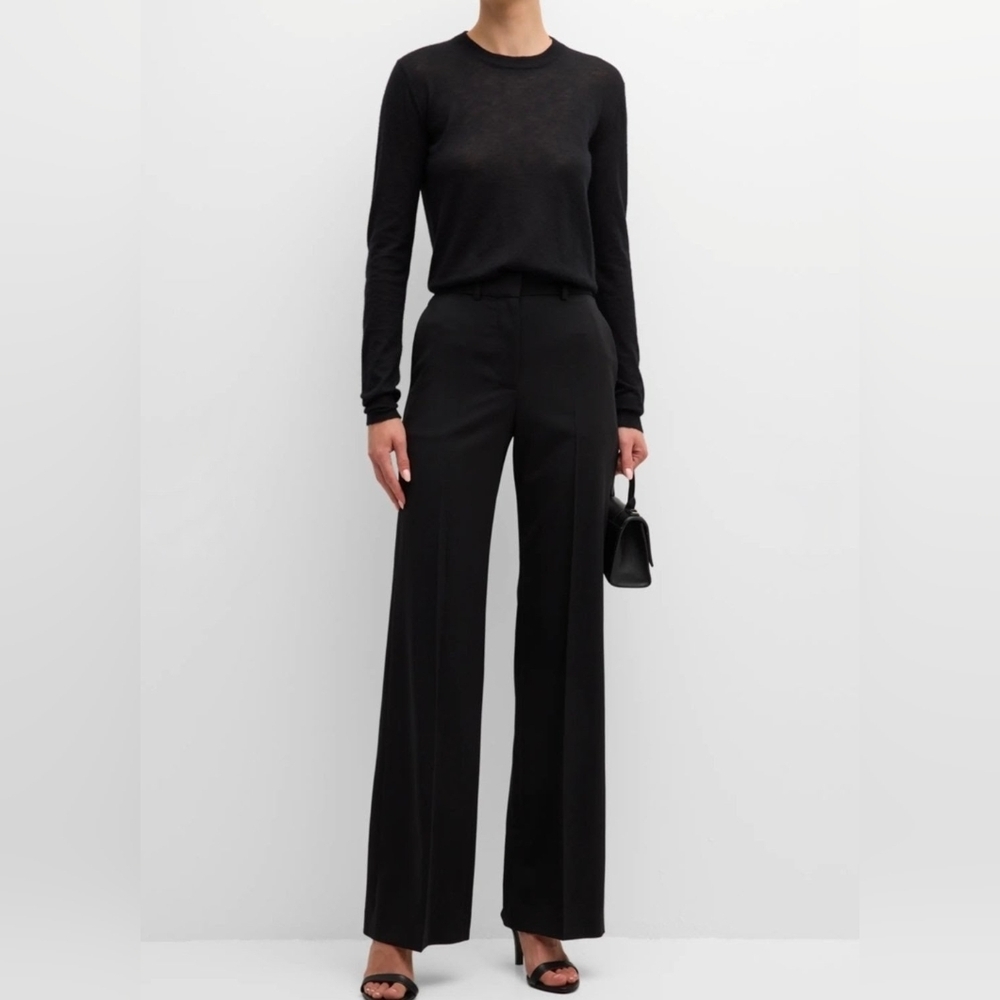 Joseph Cotton Blend Boot Leg Pant Sz 8 Black